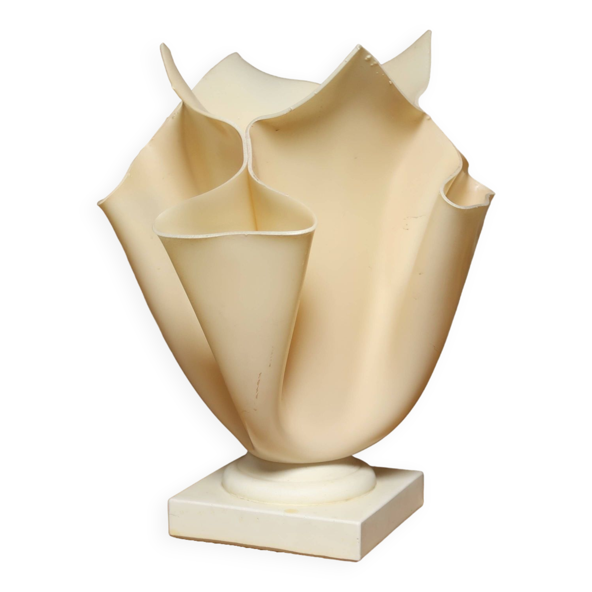 Beige crumpled plexiglass lamp Soleillade,  80s