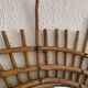 Vintage 1960s sunburst rattan ortf style spiral eye mirror - 90 x 67 cm