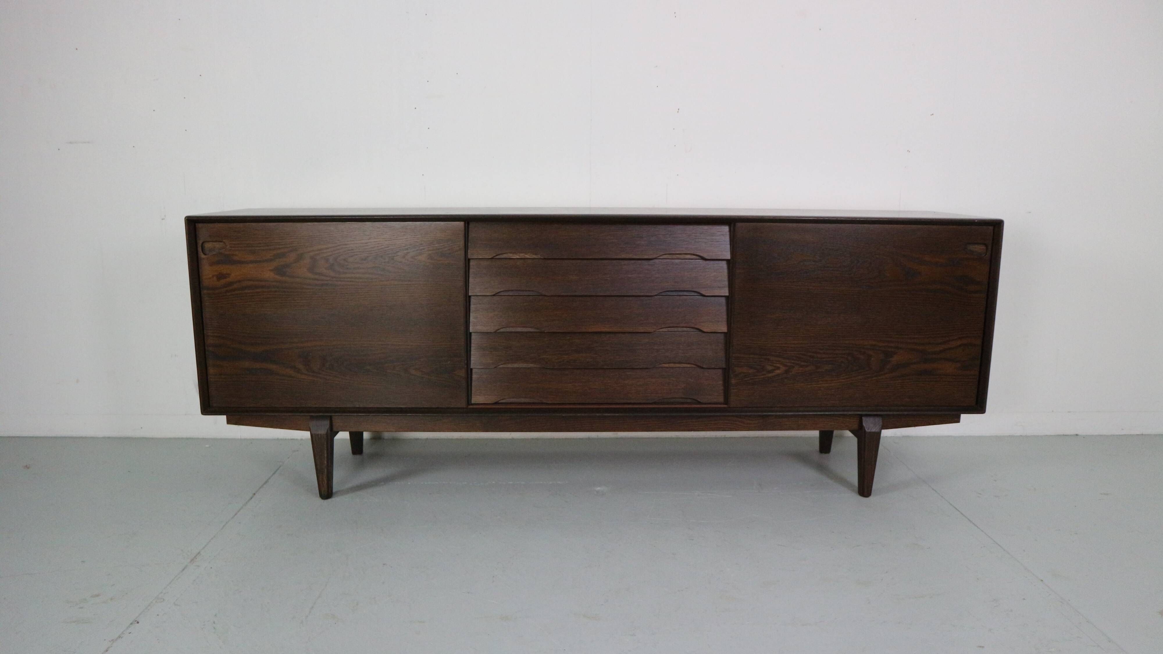 Skovby Møbelfabrik Darkened Oak Sideboard "Model 65", 1960 Denmark