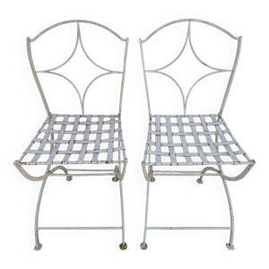 Paire chaises jardin - fer