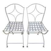 Paire de chaises de jardin en fer forgé, XIXème s.