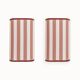 Pair of terracotta striped fabric wall sconces