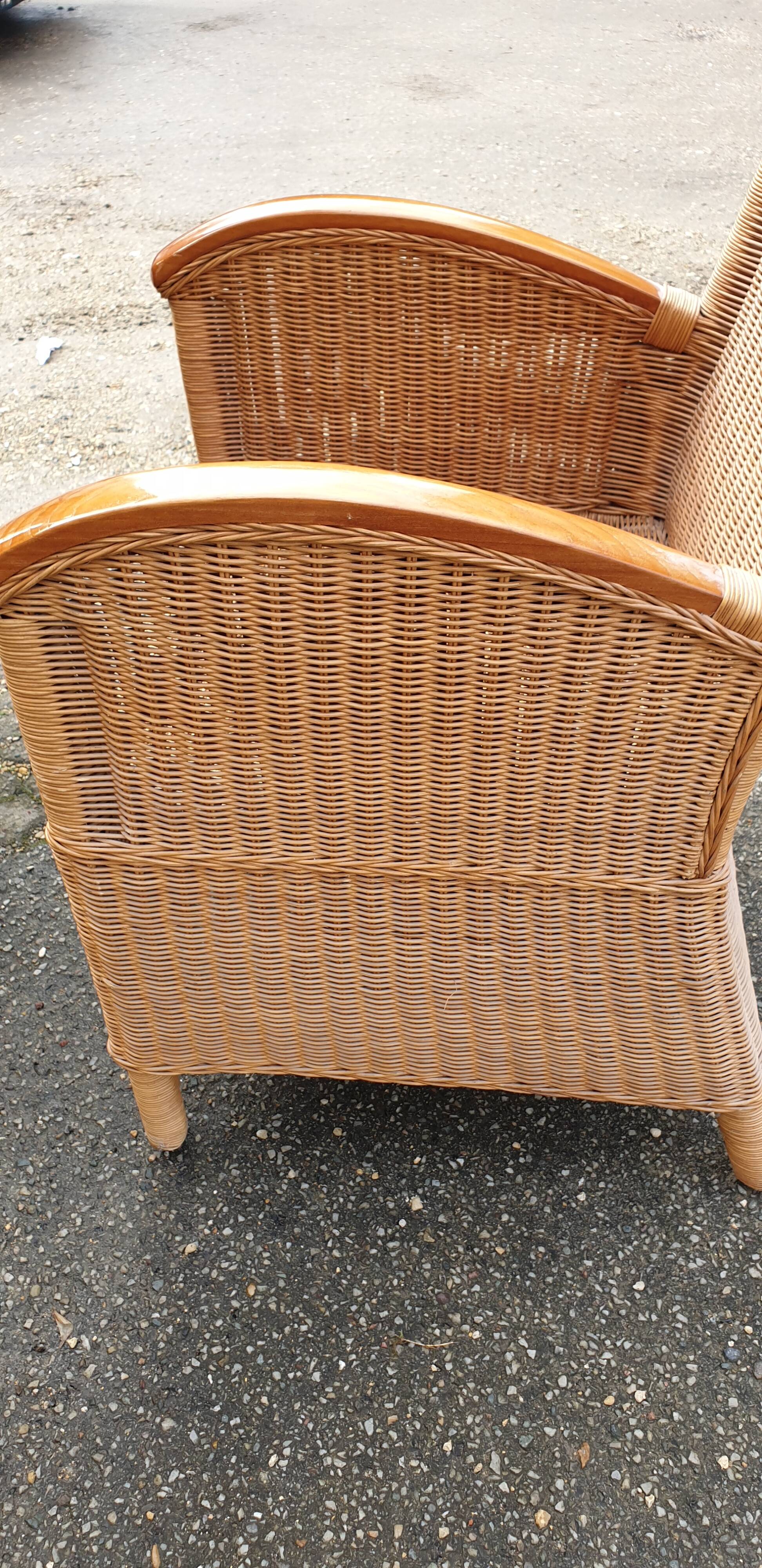 Rattan and bamboo armchair