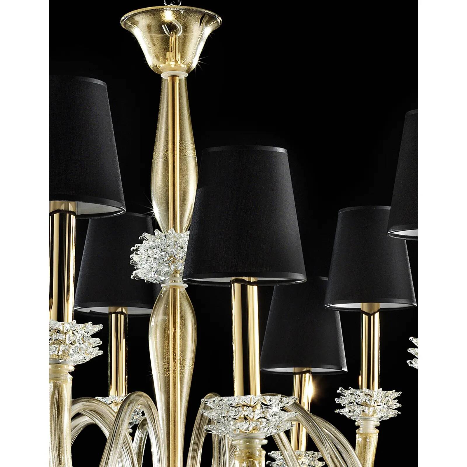 Modern Venetian “Rostrato” Murano Glass Chandelier