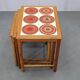 Mid-century Danish oak nesting tables with tile tops
