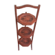 Chinese folding pedestal table in red lacquered wood
