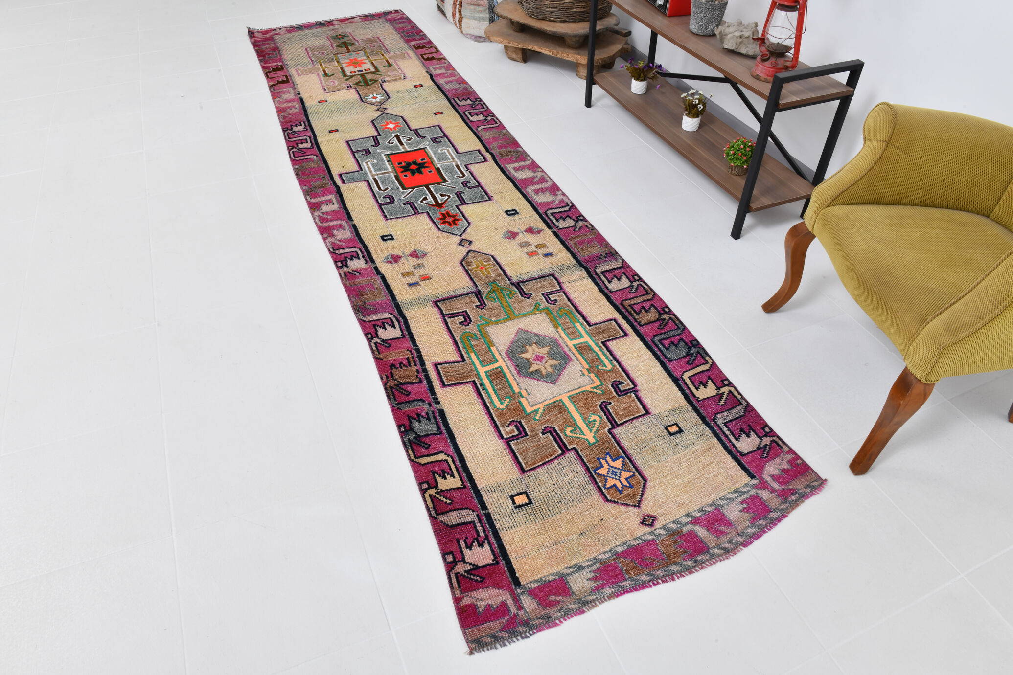 3x12 Vintage Herki Runner Rug
