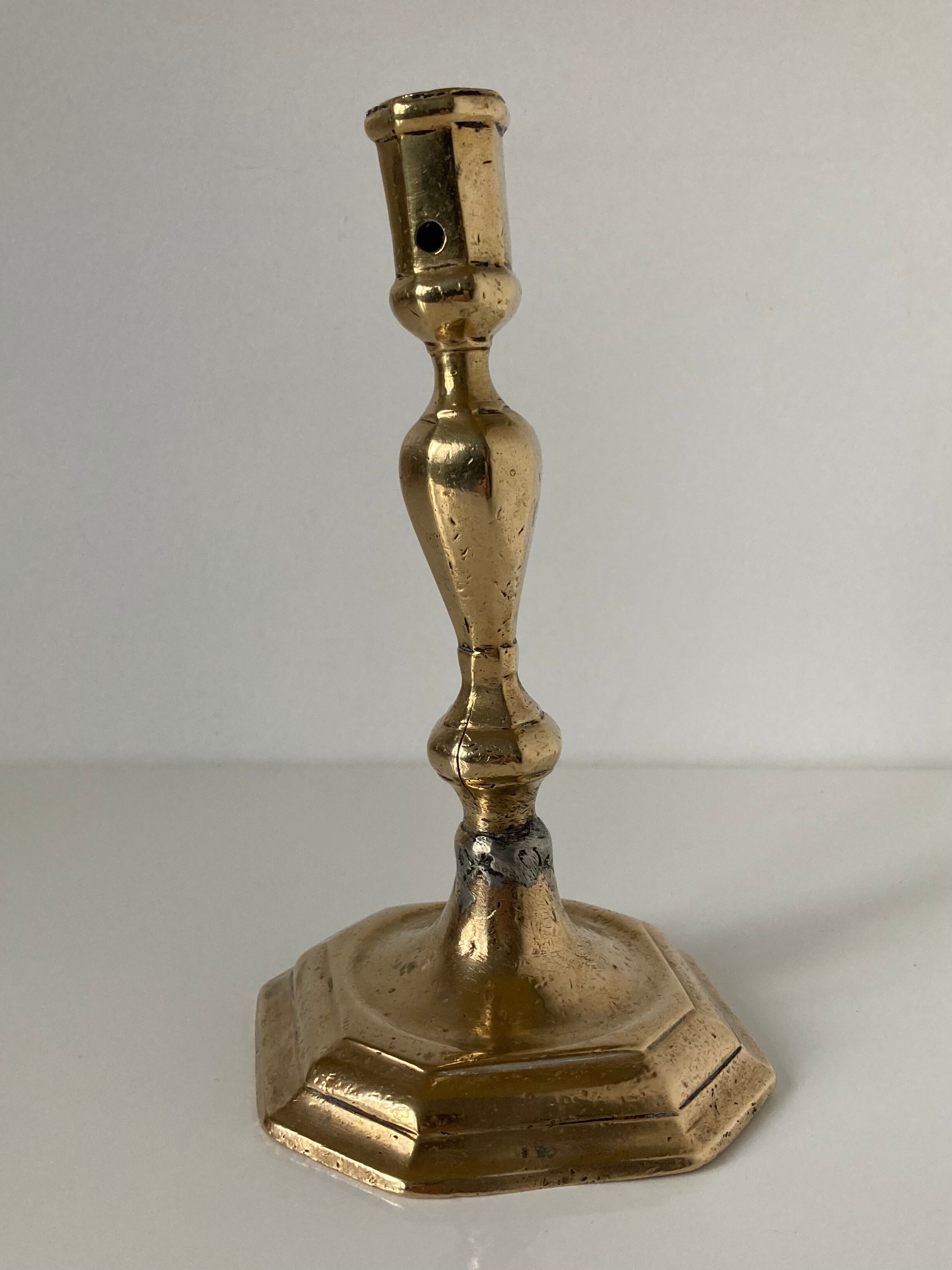 Louis XIV style bronze candle holder