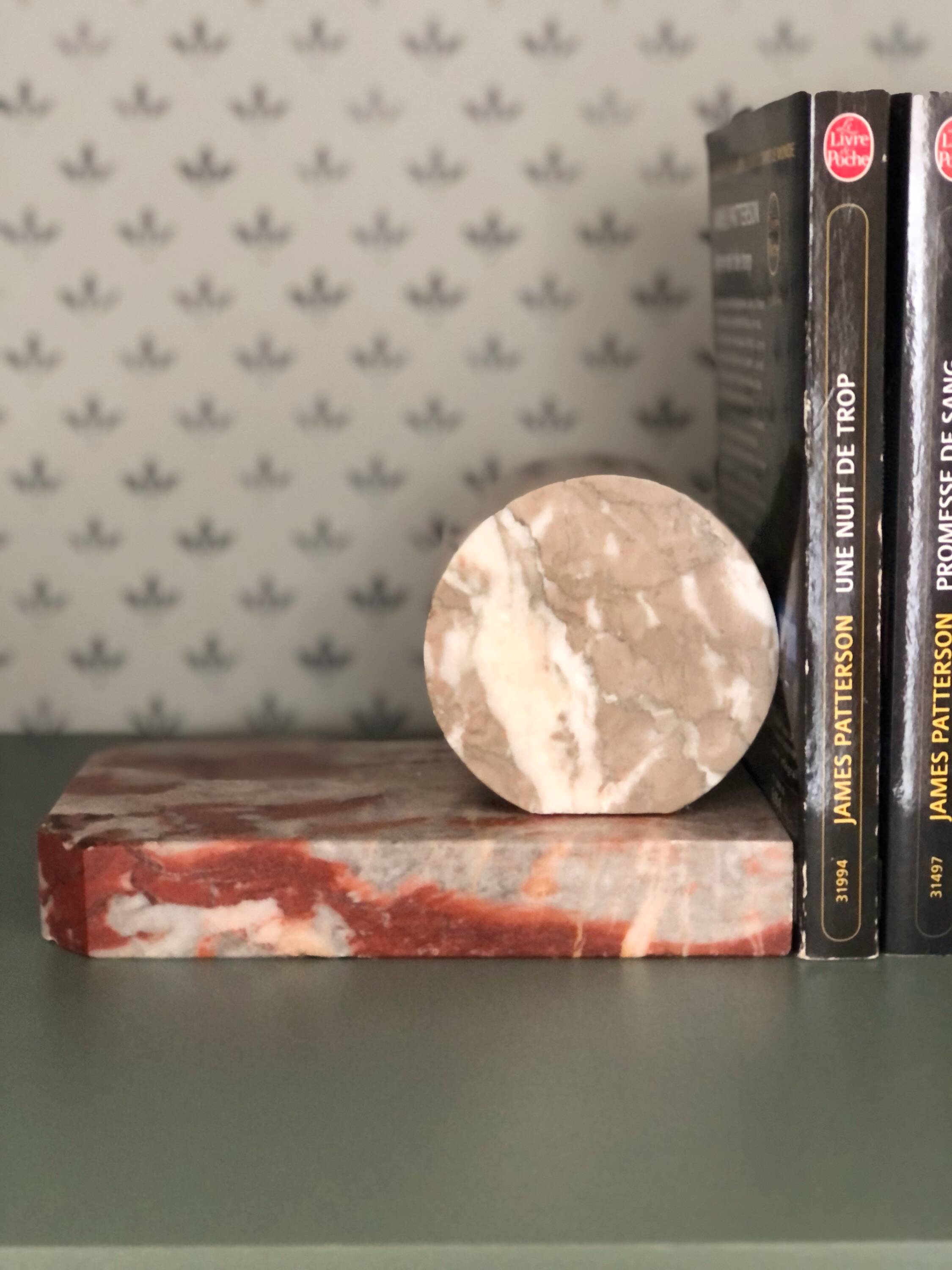 Pair of vintage marble bookends