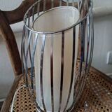 Chromed metal lamp with cylinders