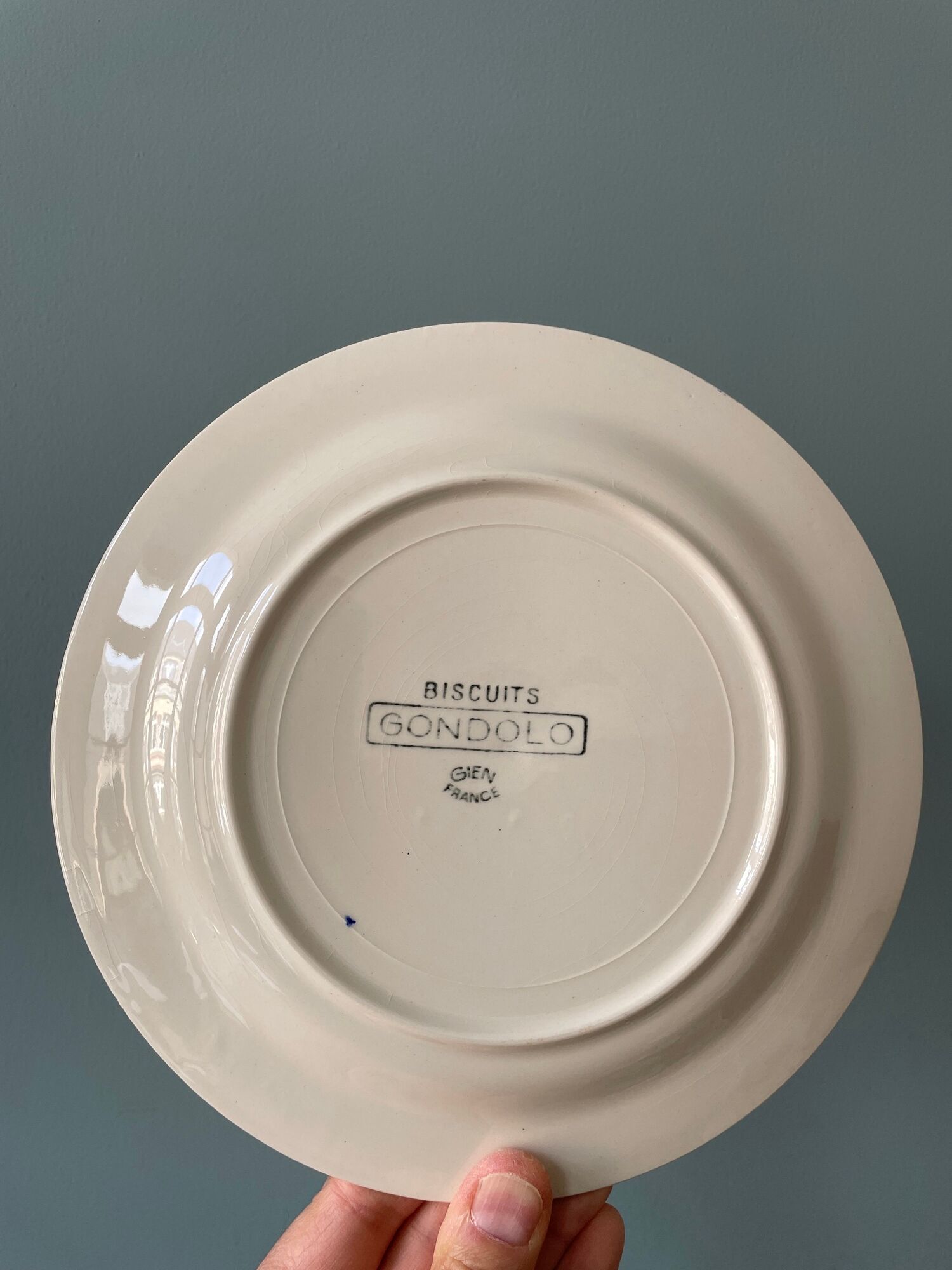 Set of 7 advertising plates Biscuits Gondolo, Gien France