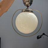 Opaline ball lamp adjustable ceiling light, 50's