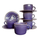 Set de 5 tasses à thé en grès couleur prune