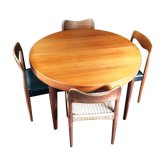 Round table in vintage teak 60s Scandinavian Rochebobois