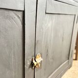 Old Parisian block buffet with black patina