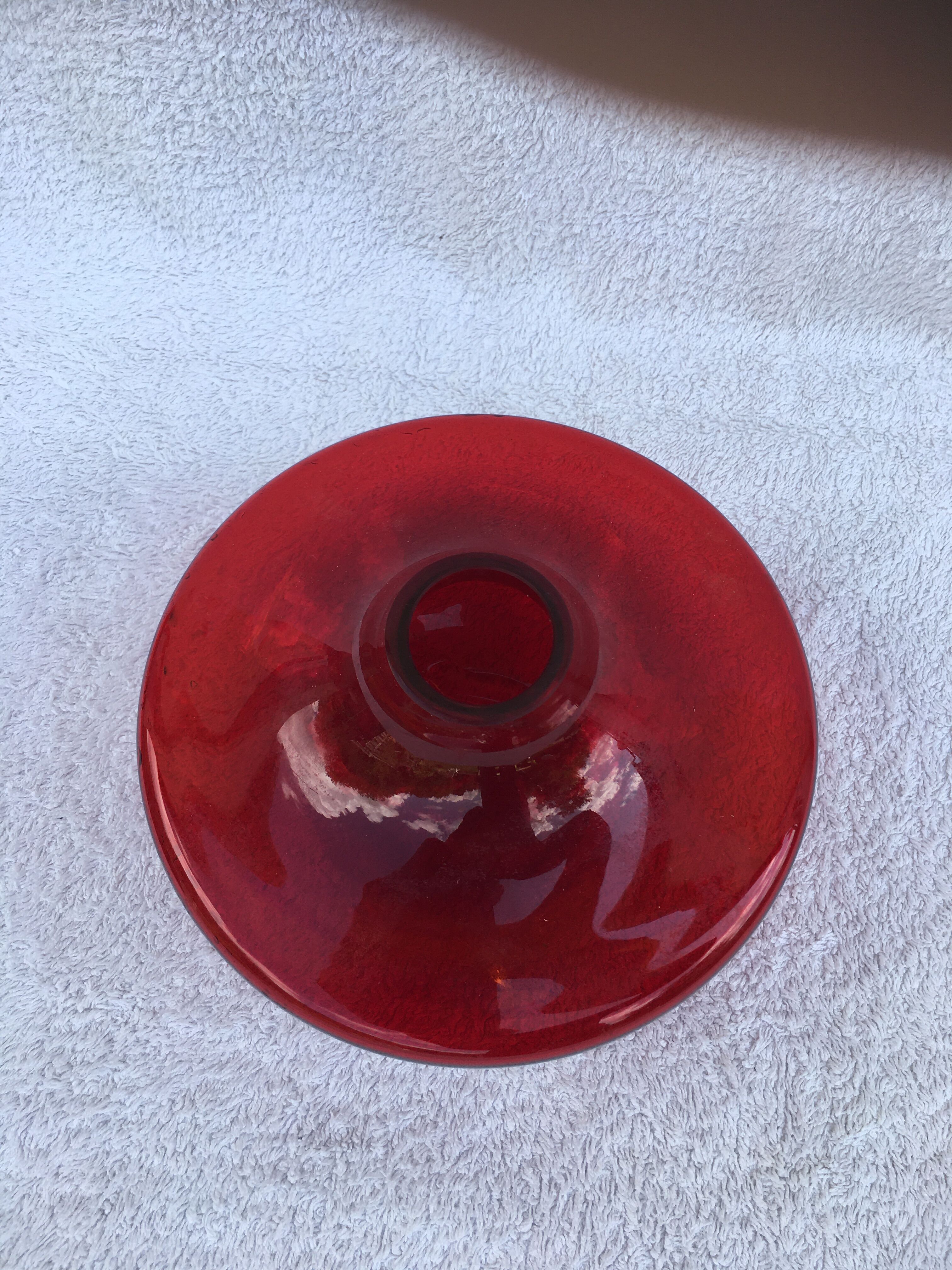 Vintage red glass vase