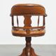 Chaise de bureau Chesterfield en cuir et bois de style anglais