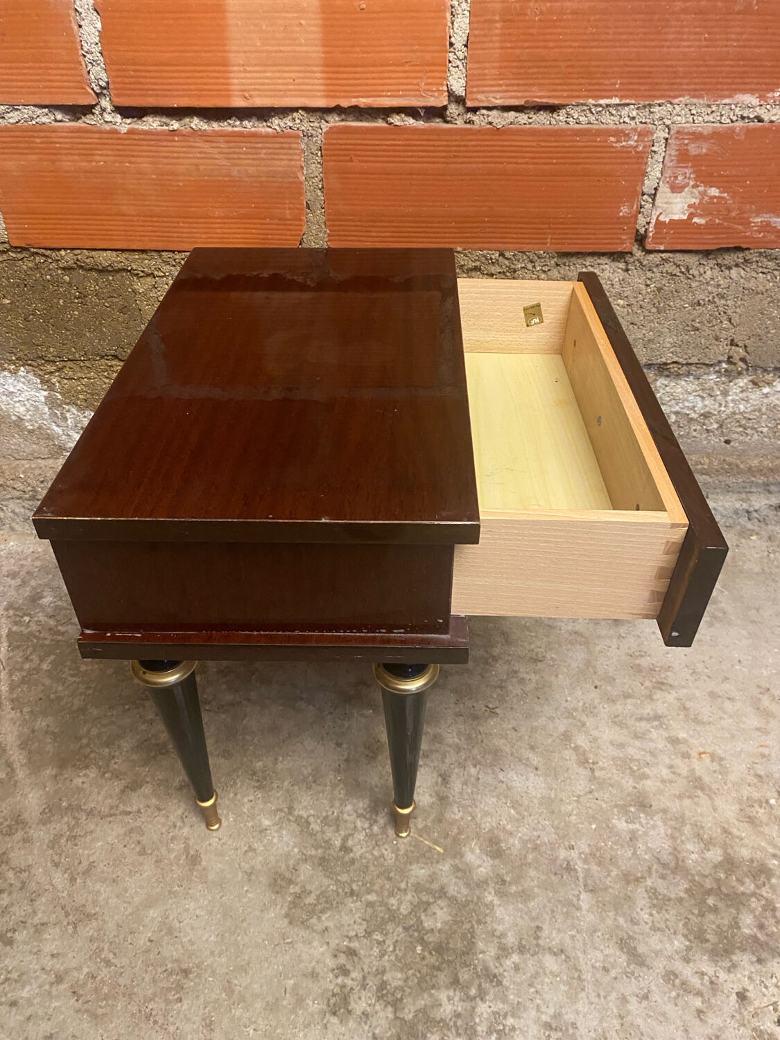 Antique bedside table. Furniture number 252. Wooden table. Wood La.