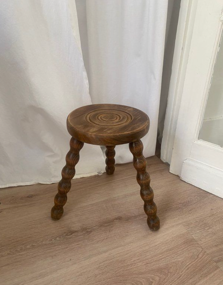 Brutalist vintage tripod stool