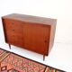 Commode vintage style années 60-70, motif teck, style rétro.