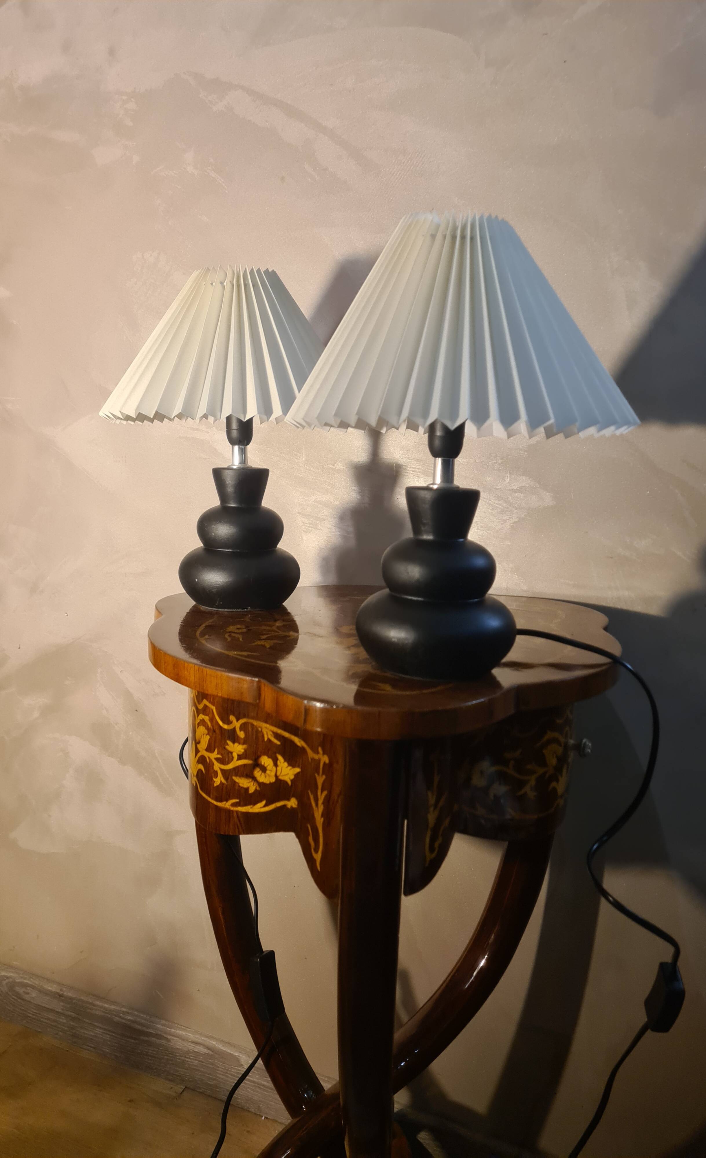 pair of ceramic bedside lamps Scandinavian design lampshade 33x25 electric chan
