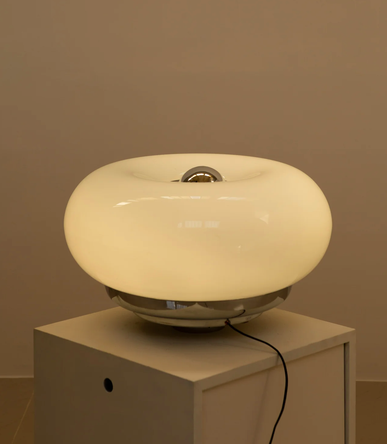 Lamp "Donut" in opaline by Mazzega 70's