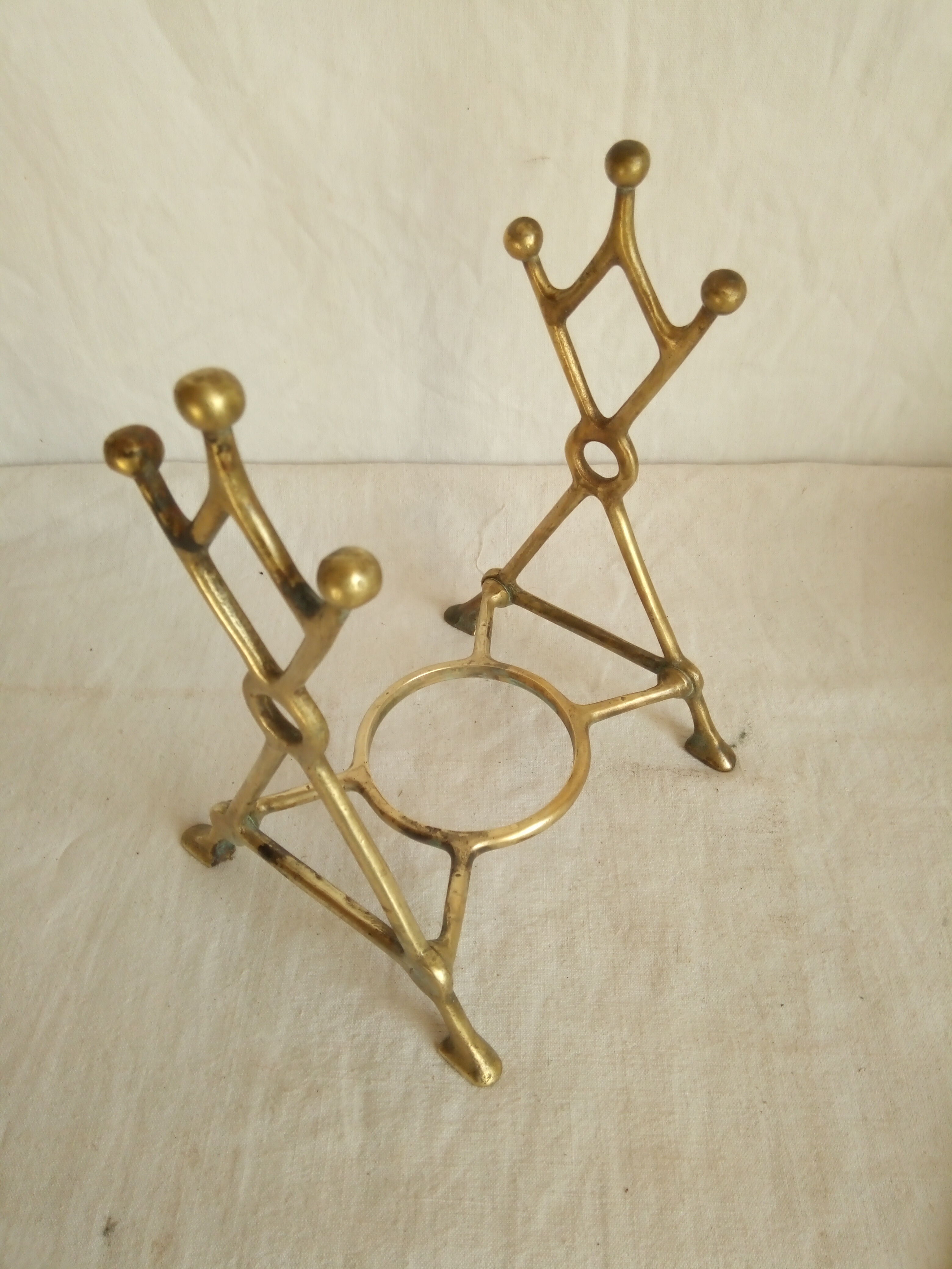 Ancient copper and brass travel teapot 20th