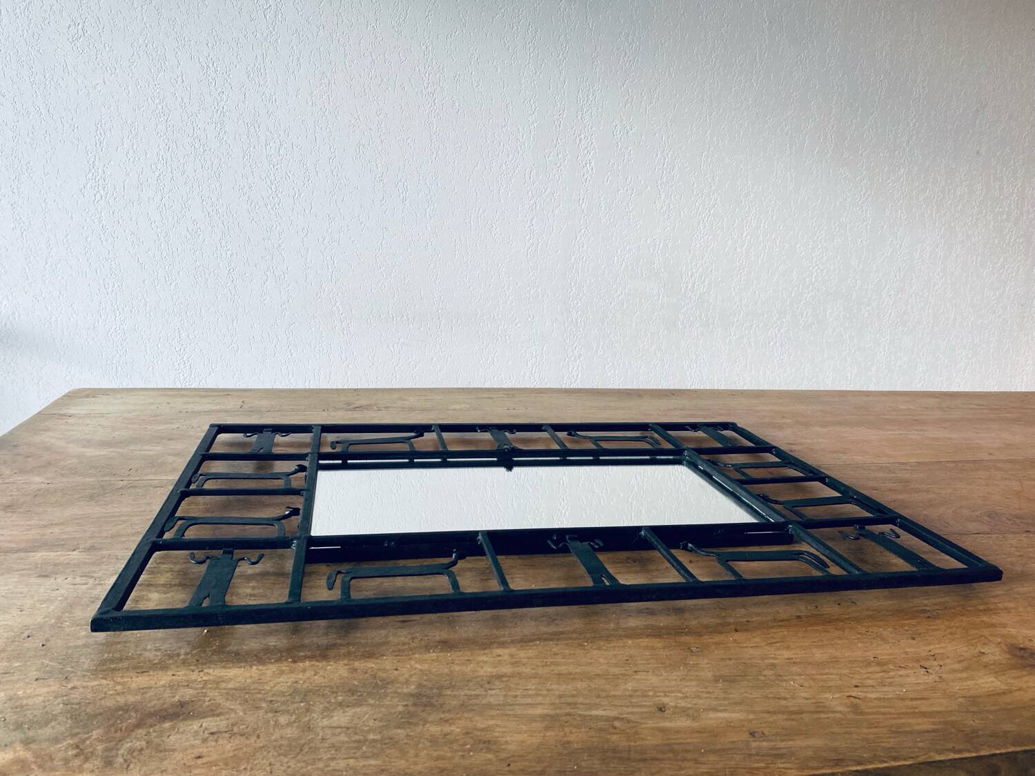 Rectangular wrought iron mirror, Frederick Weinberg
