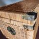 Antique vintage wicker trunk with brass fittings