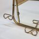 Coat rack with 4 hooks with shelf and vintage mirror in golden metal