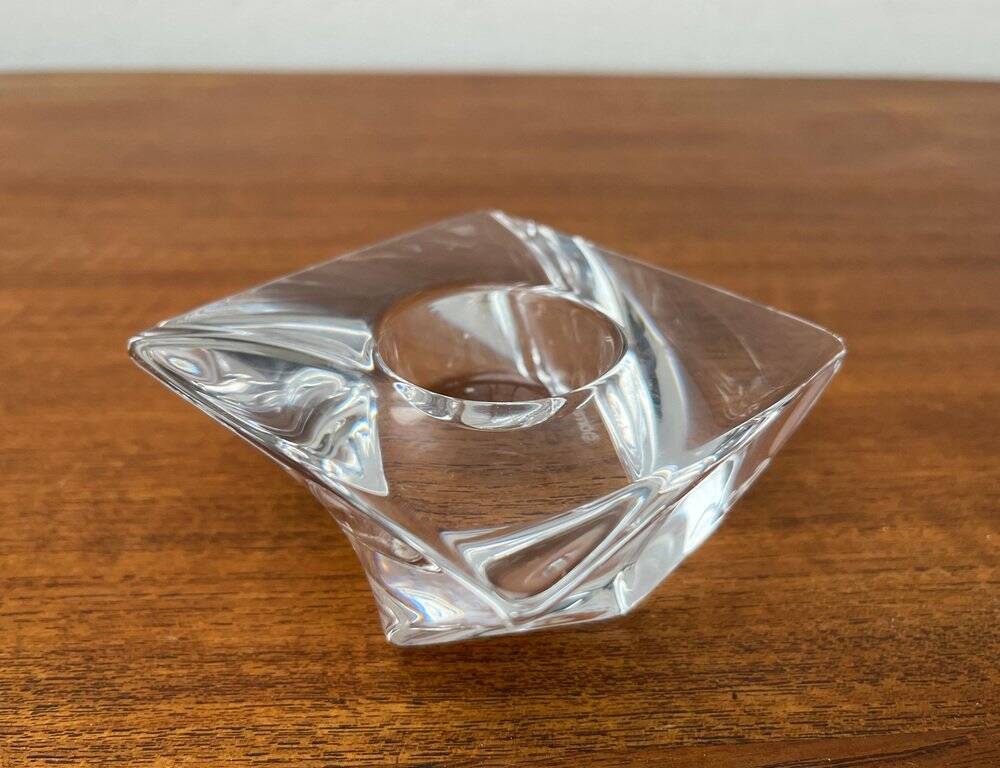 Crystal candlestick from the Tornado vintage series by Jan Johanssen for Orrefors, Sweden.