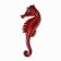 Belgian Ceramic Red Seahorse Plaque by André Bayer, 1960s
