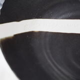 Set de 4 assiettes noires et blanches en grès - fabienne jouvin - années 90