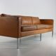 Dutch design three seater leather sofa by Artifort