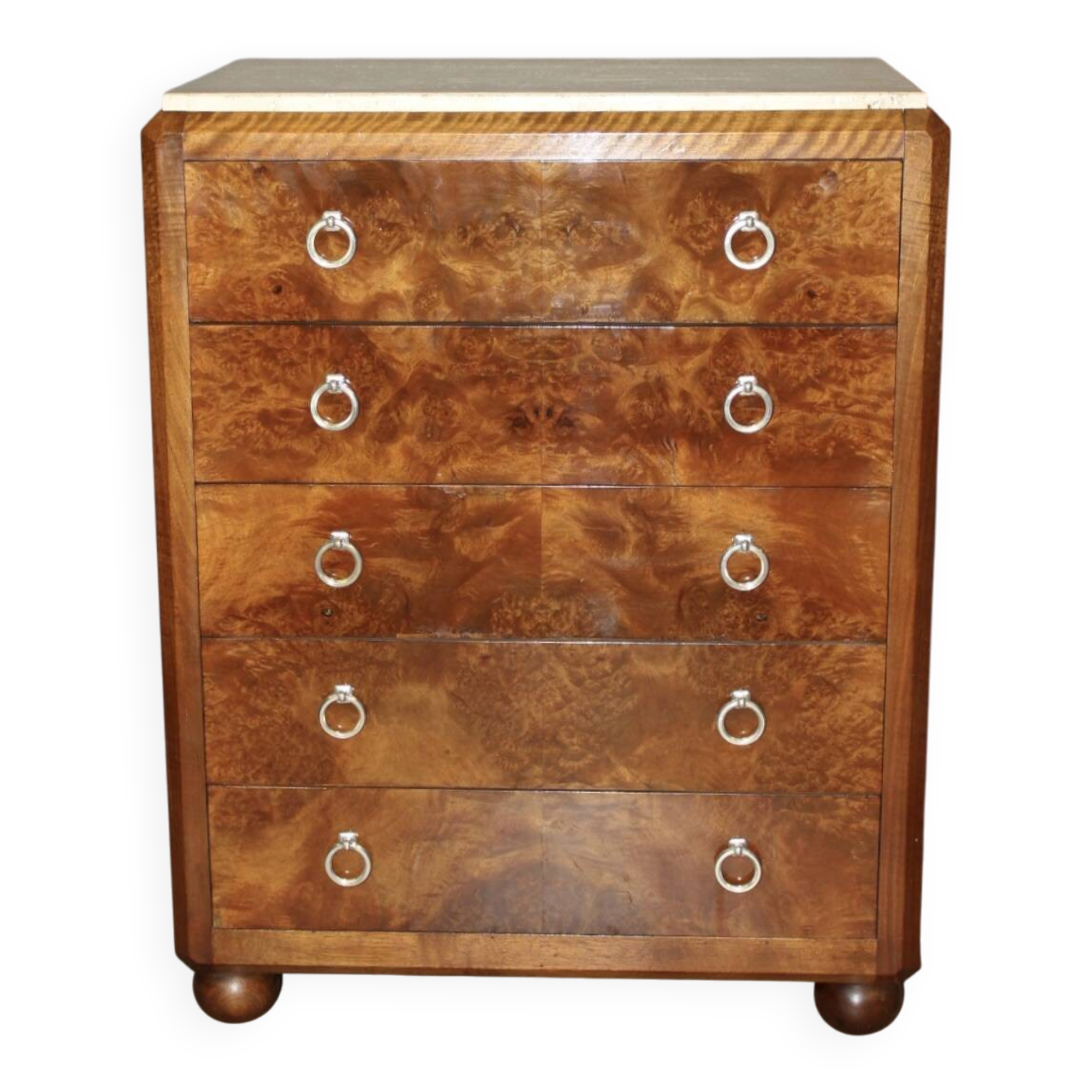 Commode d'époque Art Déco en noyer Vers 1930
