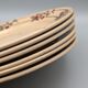 Series 6 flat plates vintage art deco earthenware beige cherry décor