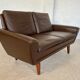 Vintage retro danish mid-century g. thams 2 person sofa in coco leather 60s
