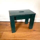Solid wood farmhouse stool painted green