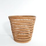 Mid-Century Modern Wicker Wastebasket