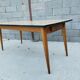 Large table with oak spindle top formica year 50