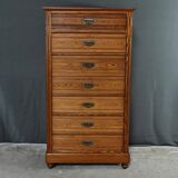 Pitch pine weekly planner, Art Nouveau period – Early 20th century