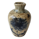 Vase with floral motif in enamelled ceramic - signed Suzanne Dauliach