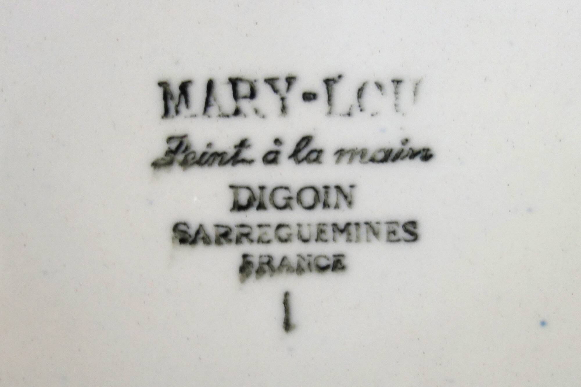 8 vintage soup plates, Mary-Lou model, Digoin Sarreguemines