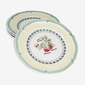 Lot de 4  assiettes à dessert french garden valence