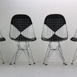 "DKR-2" Set of 4 Wire Chairs 'Bikini' by Eames for Herman Miller, 1960