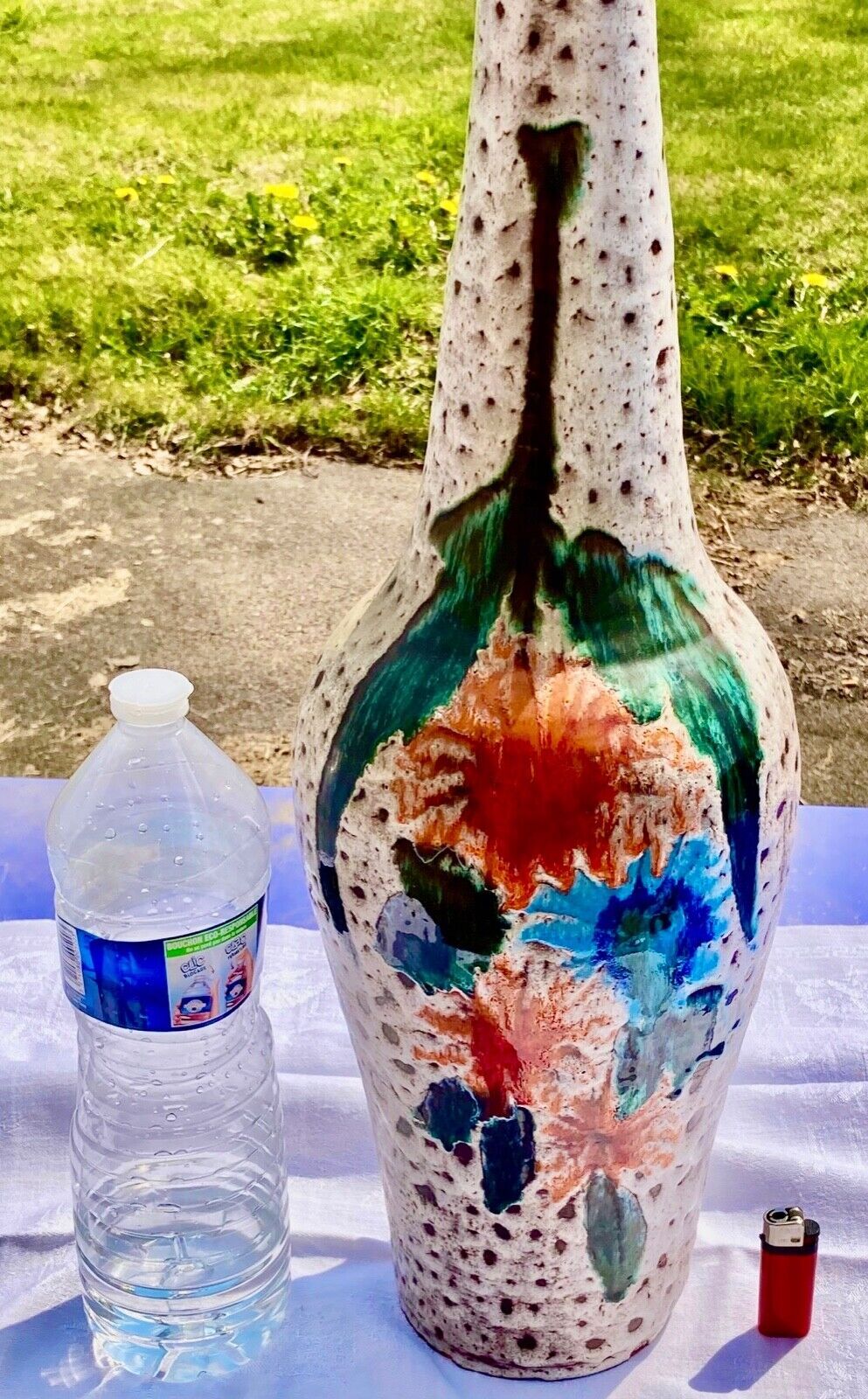 Ceramic vase Vallauris 1950 vintage Marius Bessone