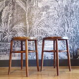 Pair of antique bentwood stools