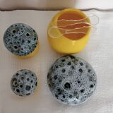 70s earthenware condiment set