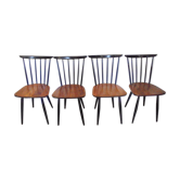 Set of 4 Scandinavian chairs has bars from the 70s