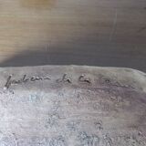 Vallauris dove pottery pocket in sandstone and blue ceramic 50s 60s